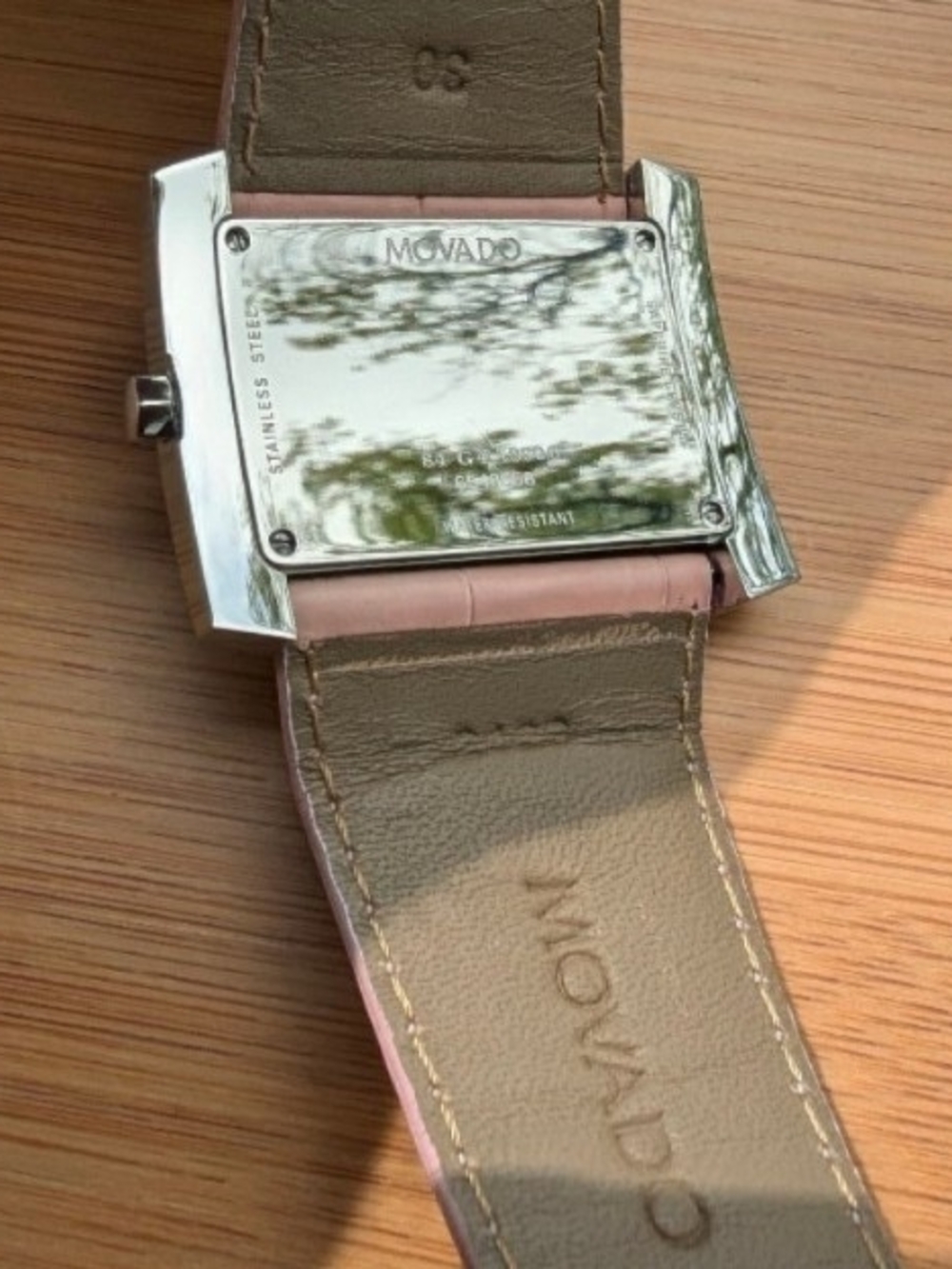Movado Pink Leather Strap Men’s Watch - Picture 8 of 12